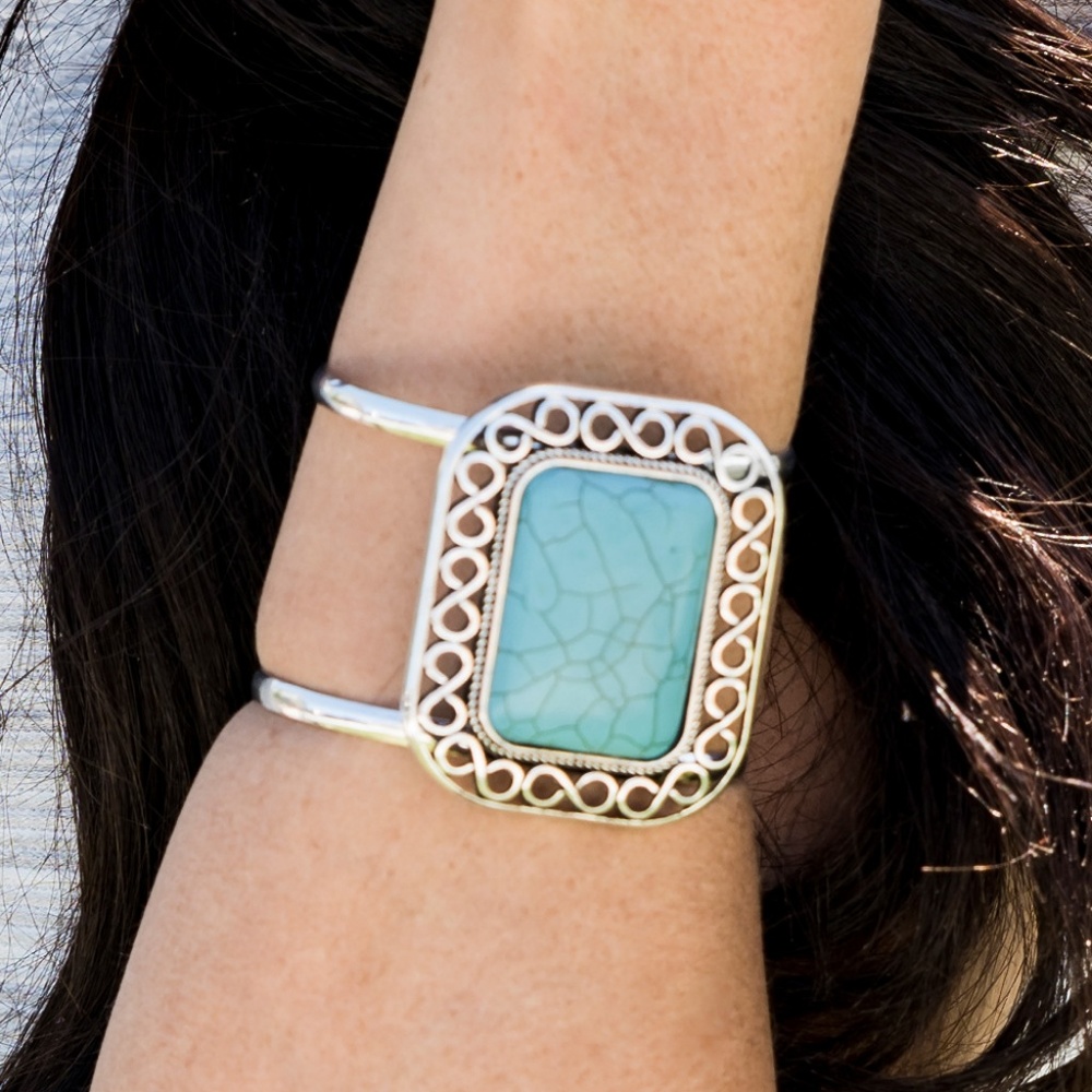 Santa Fe Silver and Turquoise Bracelet